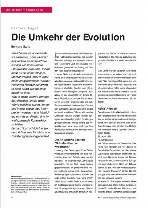 Die Umkehr der Evolution