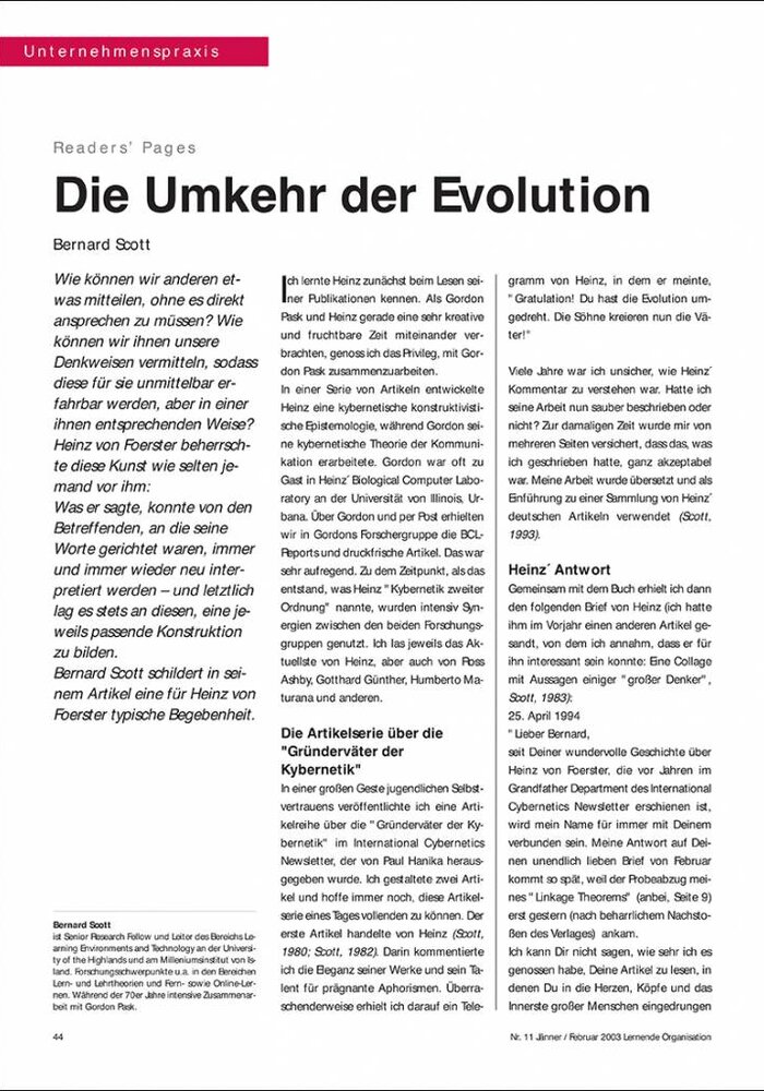 Die Umkehr der Evolution