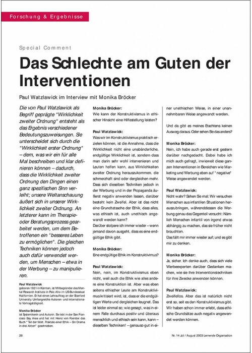 Das Schlechte am Guten der Interventionen