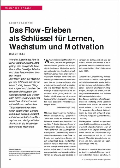 Das Flow-Erleben als Schlüssel für Lernen, Wachstum und Motivation