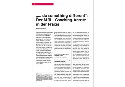 „... do something different“: Der MRI – Coaching-Ansatz in der Praxis