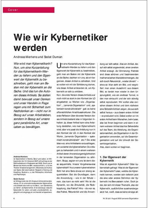 Wie wir Kybernetiker werden