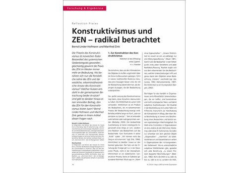 Konstruktivismus und ZEN – radikal betrachtet