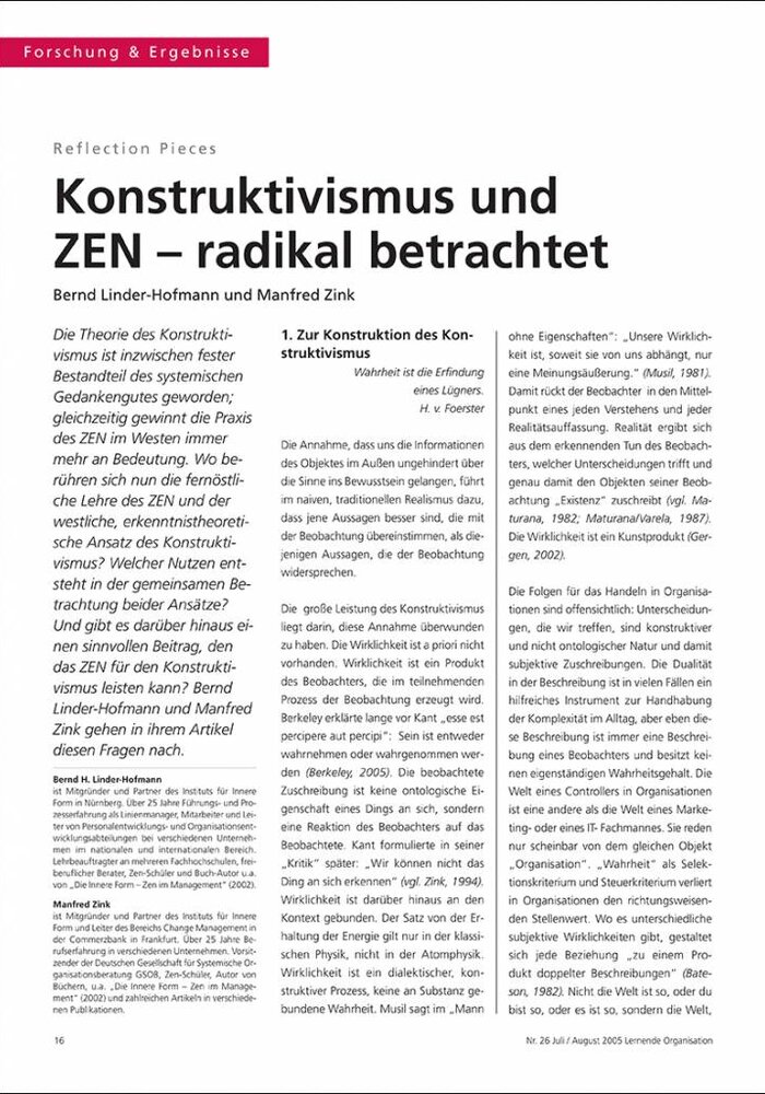 Konstruktivismus und ZEN – radikal betrachtet