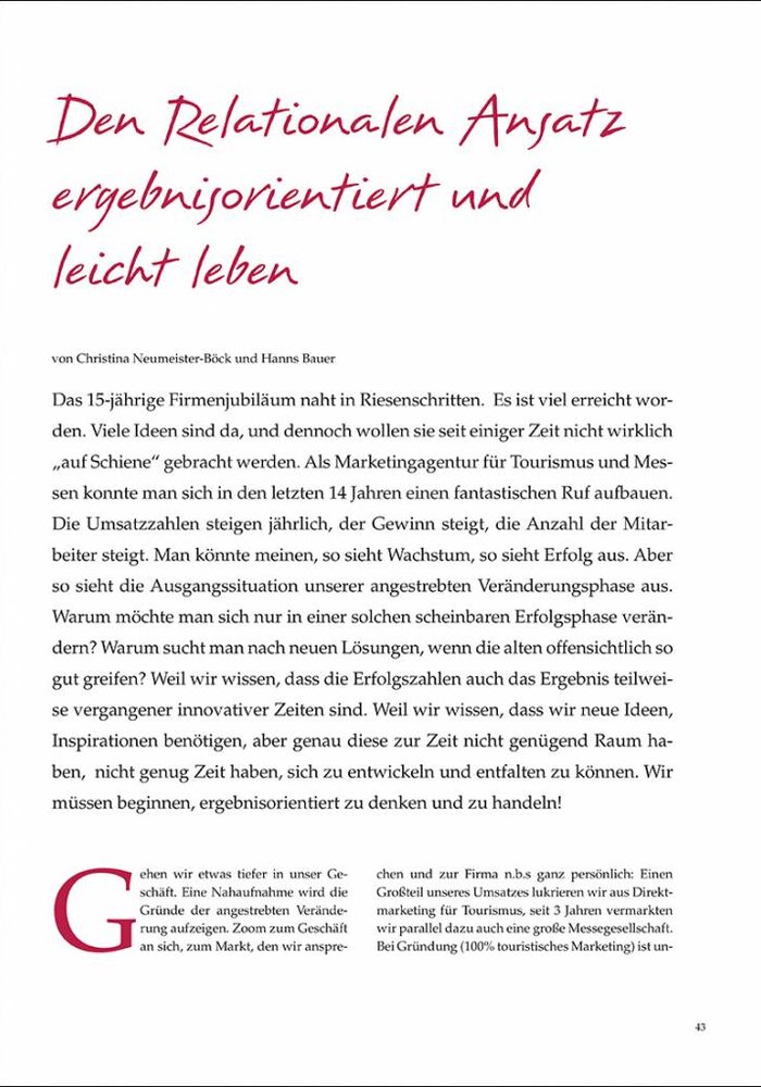 Den Relationalen Ansatz ergebnisorientiert und leicht leben