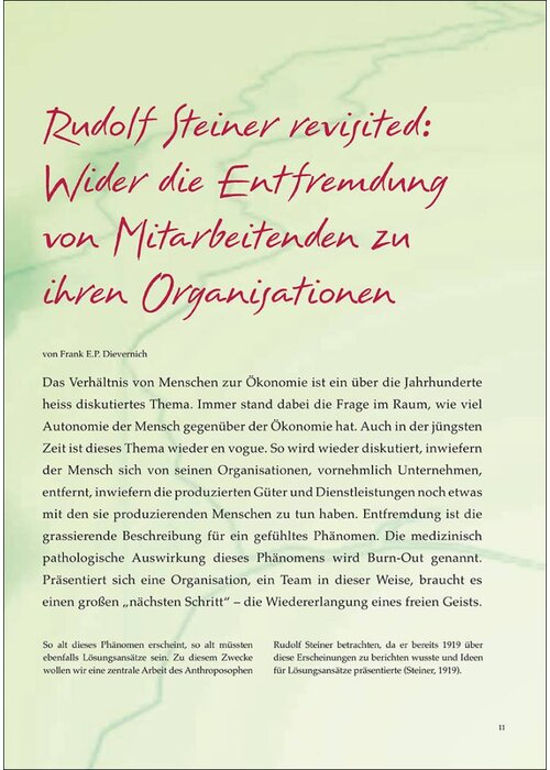 Rudolf Steiner revisited: Wider die Entfremdung von Mitarbeitenden zu ihren Organisationen