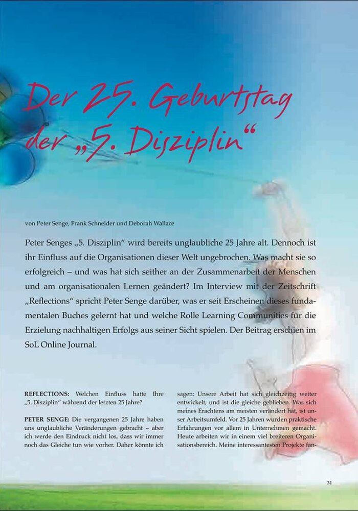 Der 25. Geburtstag der "5. Disziplin"