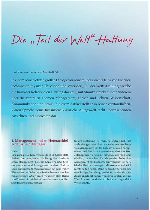 Die „Teil der Welt“-Haltung