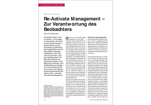 Re-Activate Management – Zur Verantwortung des Beobachters