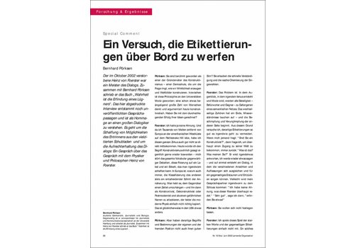 Ein Versuch, die Etikettierungen über Bord zu werfen