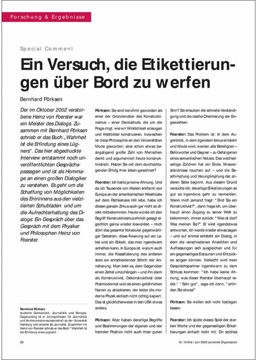 Ein Versuch, die Etikettierungen über Bord zu werfen