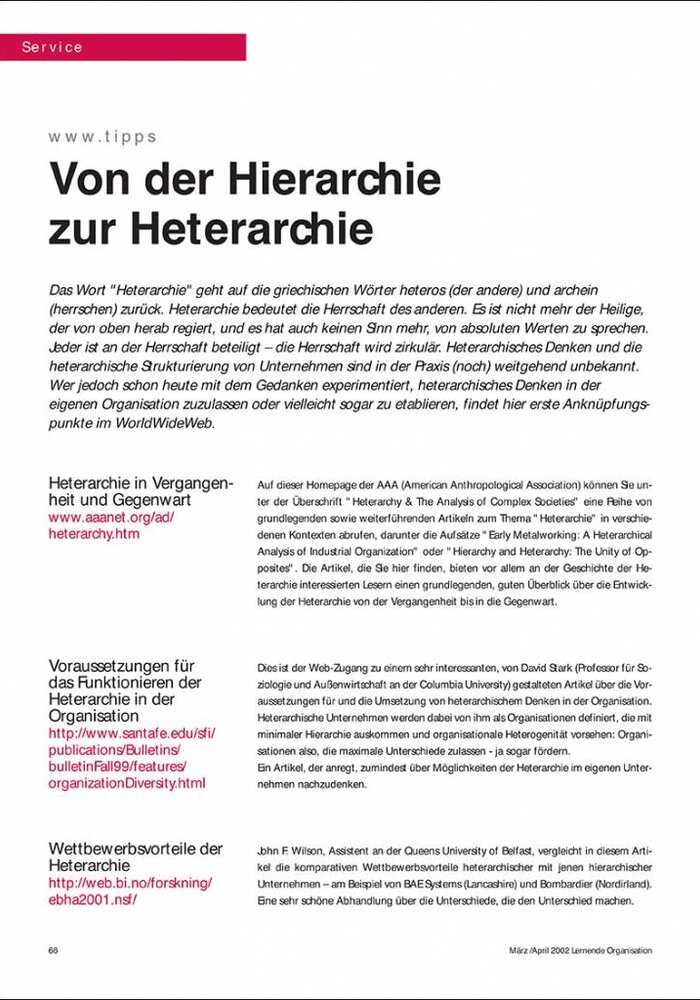 Von der Hierarchie zur Heterarchie