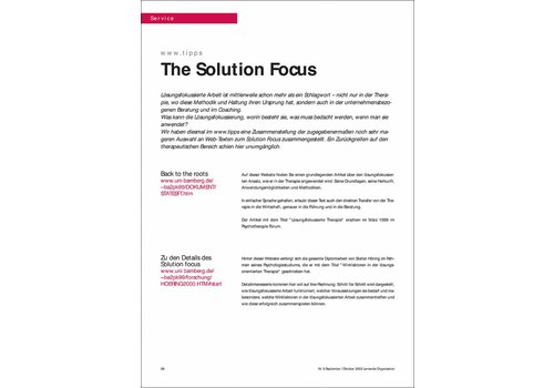 The Solution Focus