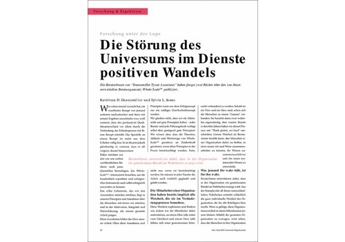 Die Störung des Universums im Dienste positiven Wandels