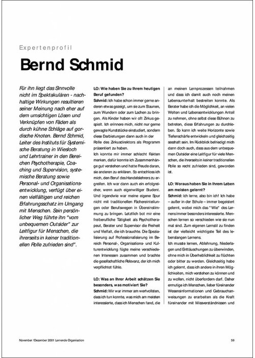 Expertenprofil: Bernd Schmid