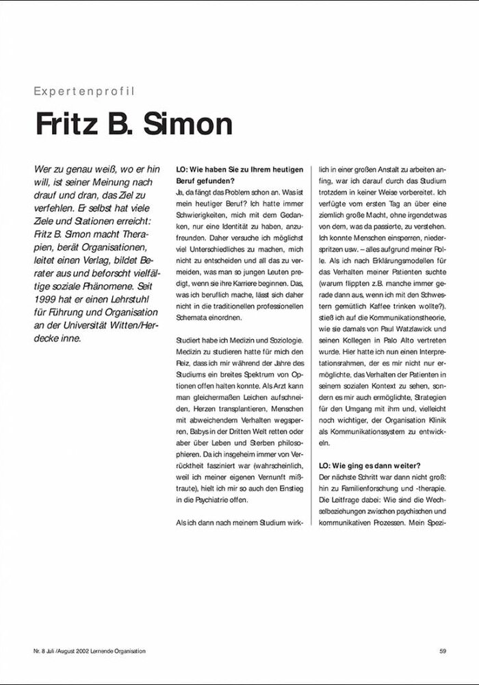 Expertenprofil: Fritz B. Simon