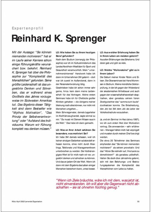 Expertenprofil: Reinhard K. Sprenger