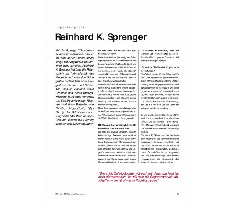 Expertenprofil: Reinhard K. Sprenger