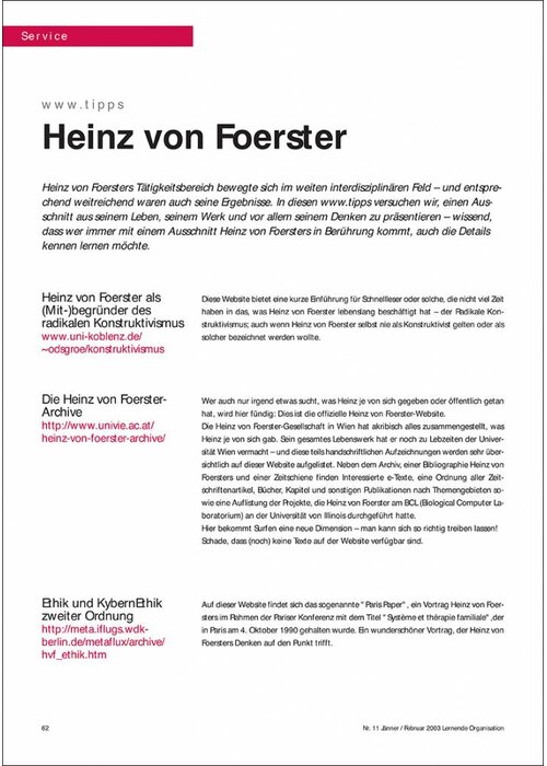 www.tipps: Heinz von Foerster