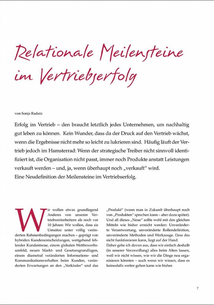 Relationale Meilensteine im Vertriebserfolg