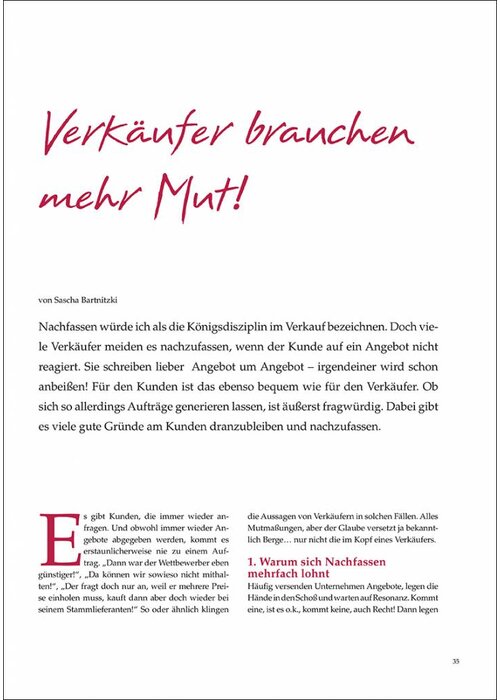 Verkäufer brauchen mehr Mut!