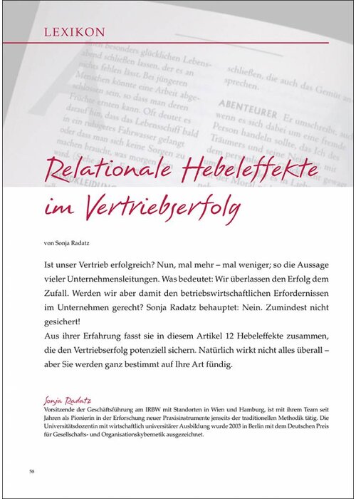 Relationale Hebeleffekte im Vertriebserfolg
