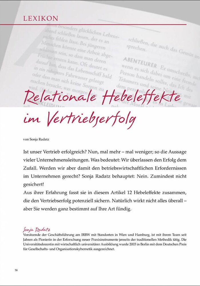 Relationale Hebeleffekte im Vertriebserfolg