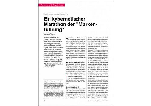 Ein kybernetischer Marathon der "Markenführung" Ein kybernetischer Marathon der "Markenführung"