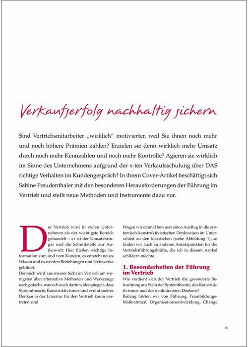 Verkaufserfolg nachhaltig sichern