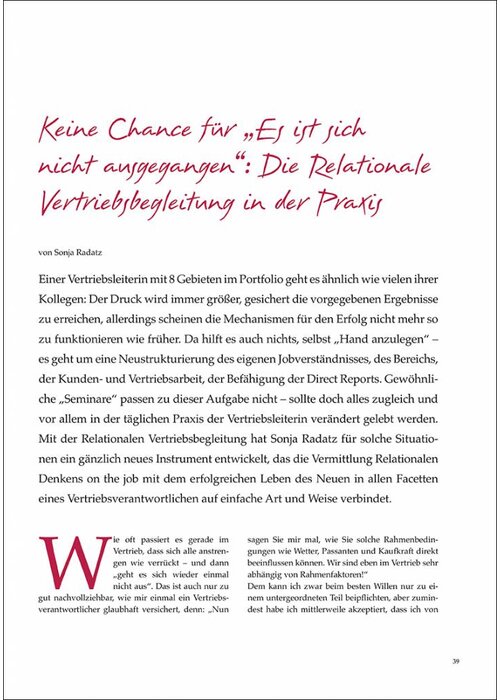 Keine Chance für „Es ist sich nicht ausgegangen“: Die Relationale Vertriebsbegleitung in der Praxis