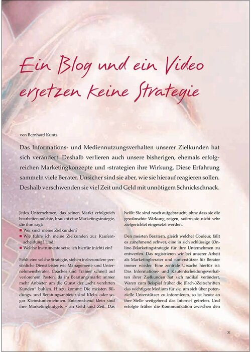Ein Blog und ein Video ersetzen keine Strategie
