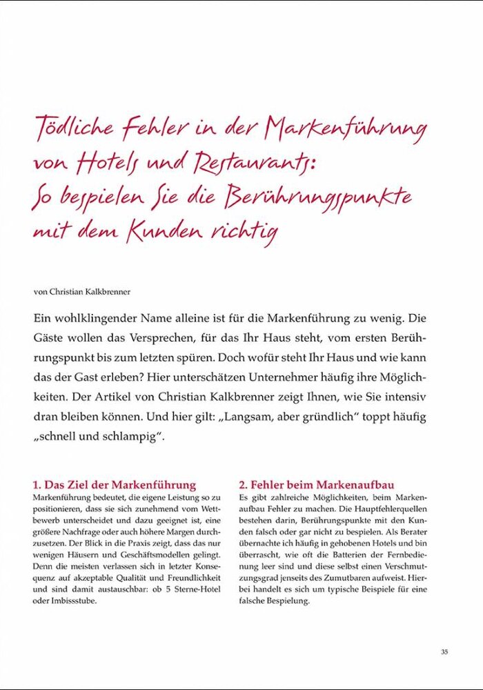 Tödliche Fehler in der Markenführung von Hotels und Restaurants