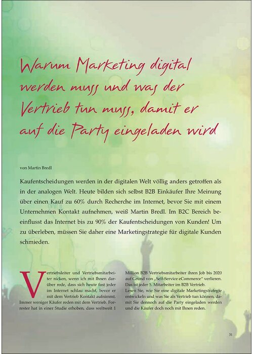 Warum Marketing digital werden muss und was der Vertrieb tun muss, damit er auf die Party eingeladen wird