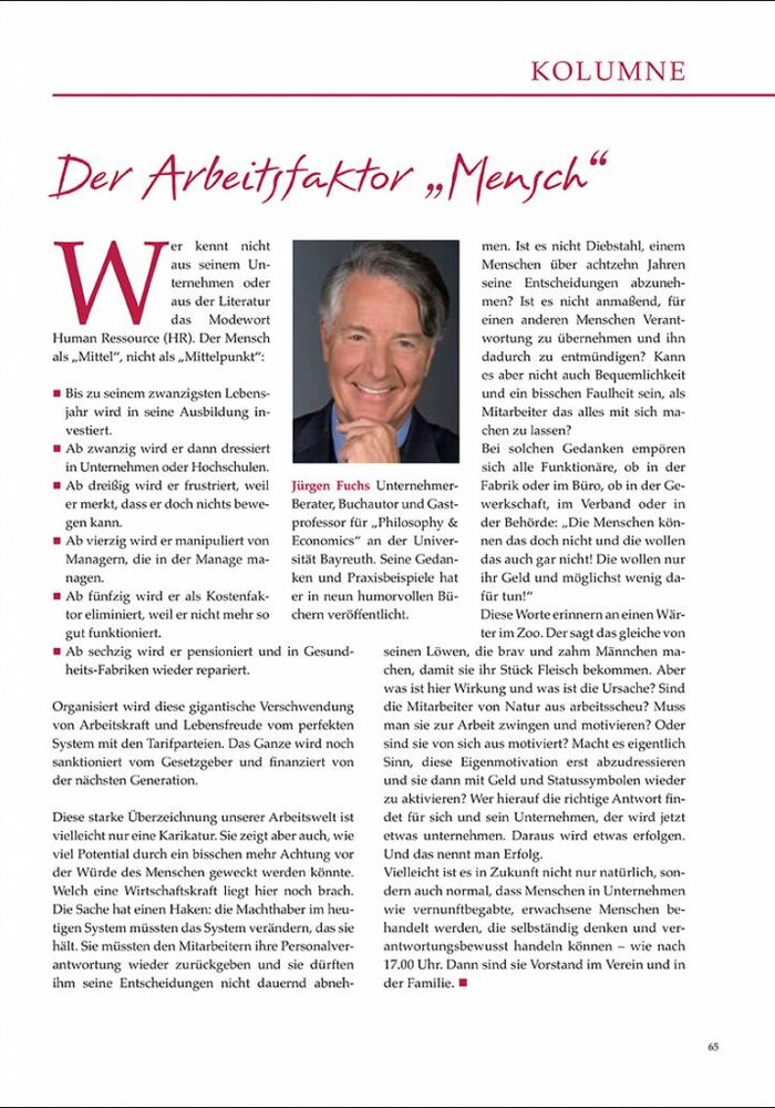 Der Arbeitsfaktor „Mensch“