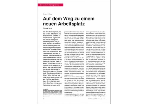 Auf dem Weg zu einem neuen Arbeitsplatz Auf dem Weg zu einem neuen Arbeitsplatz