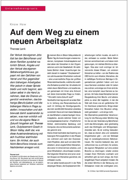 Auf dem Weg zu einem neuen Arbeitsplatz