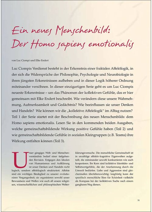 Ein neues Menschenbild: Der Homo sapiens emotionalis