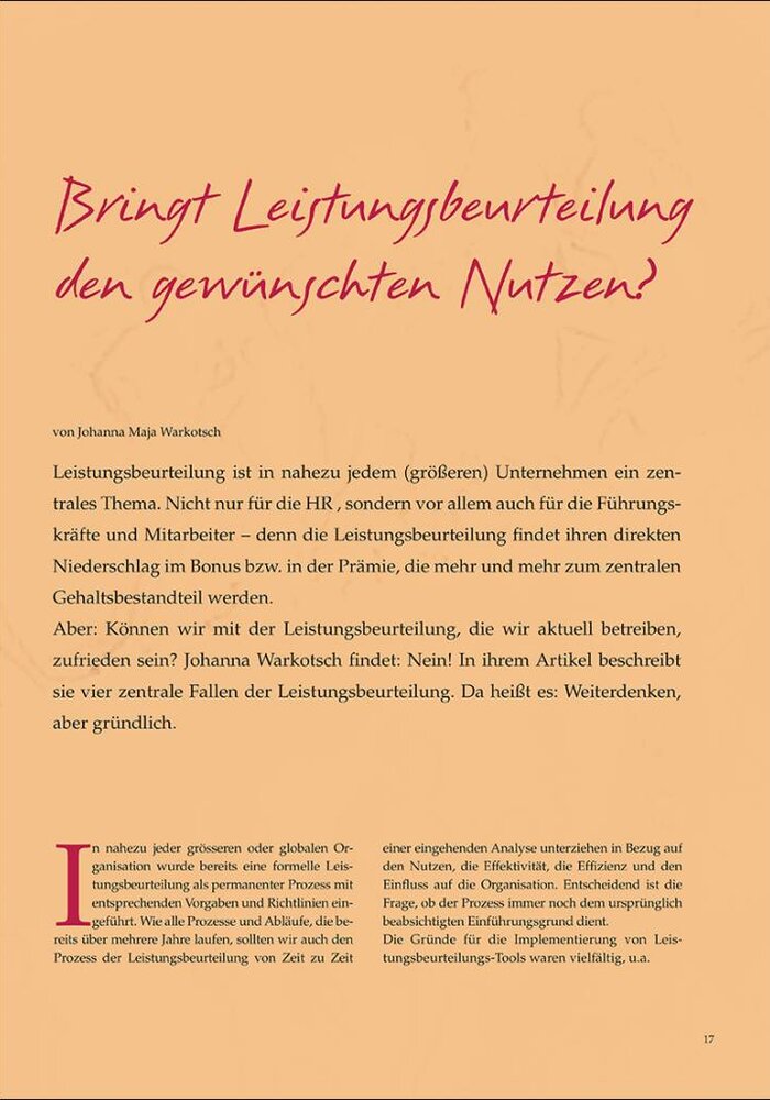 Bringt Leistungsbeurteilung den gewünschten Nutzen?