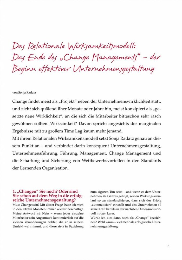 Das Relationale Wirksamkeitsmodell: Das Ende des „Change Managements“ – der Beginn effektiver Unternehmensgestaltung