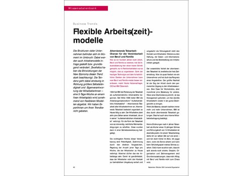 Flexible Arbeits(zeit)- modelle