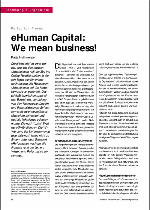 eHuman Capital: We mean business!