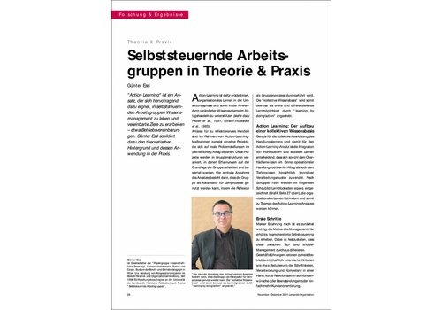 Selbststeuernde Arbeitsgruppen in Theorie & Praxis Selbststeuernde Arbeitsgruppen in Theorie & Praxis