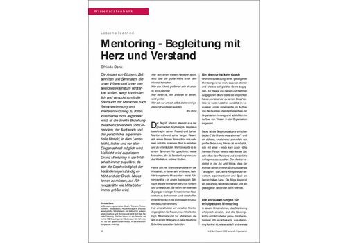 Mentoring - Begleitung mit Herz und Verstand