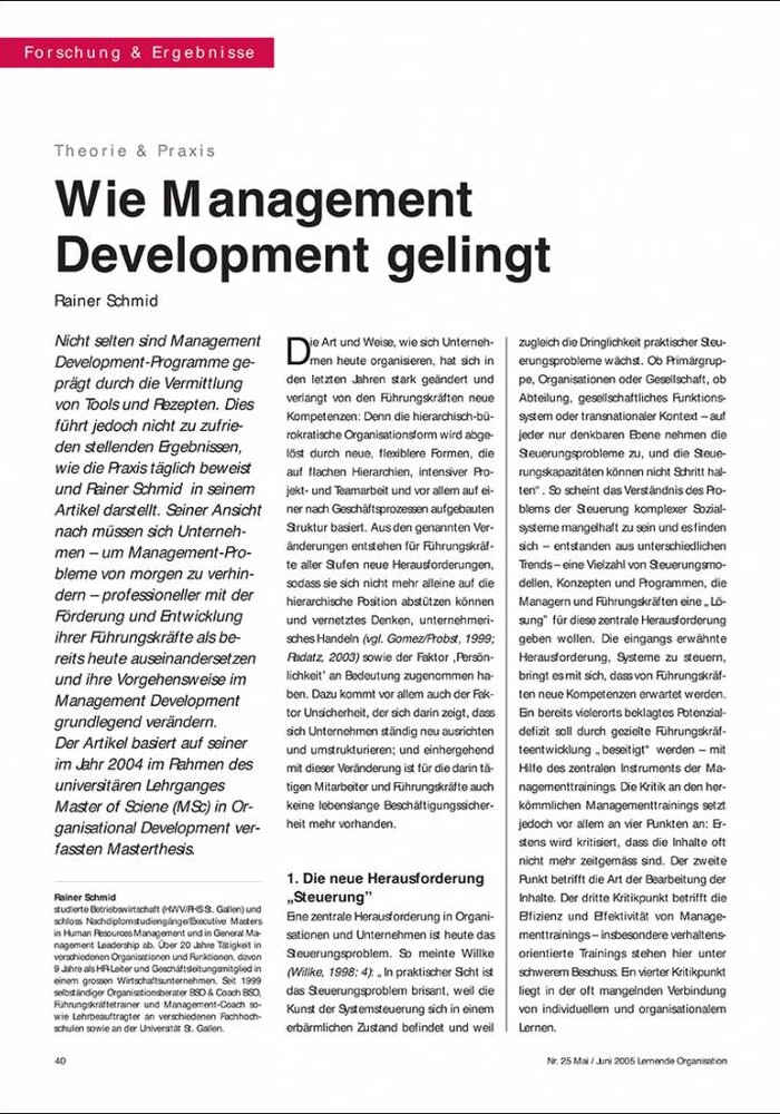 Wie Management Development gelingt