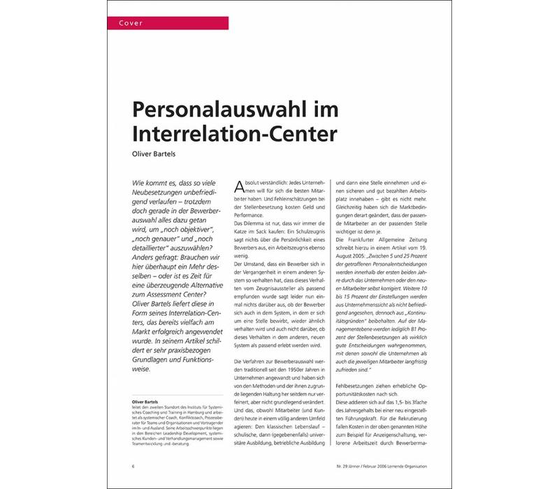 Personalauswahl im Interrelation-Center