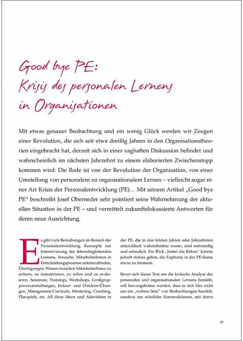 Good bye PE: Krisis des personalen Lernens in Organisationen