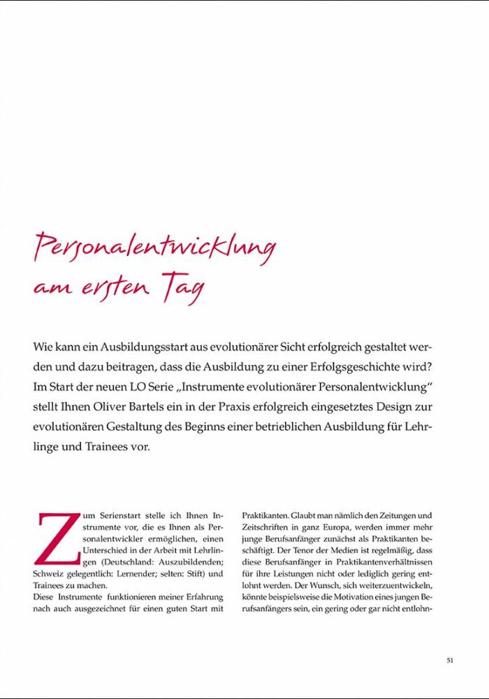 Personalentwicklung am ersten Tag