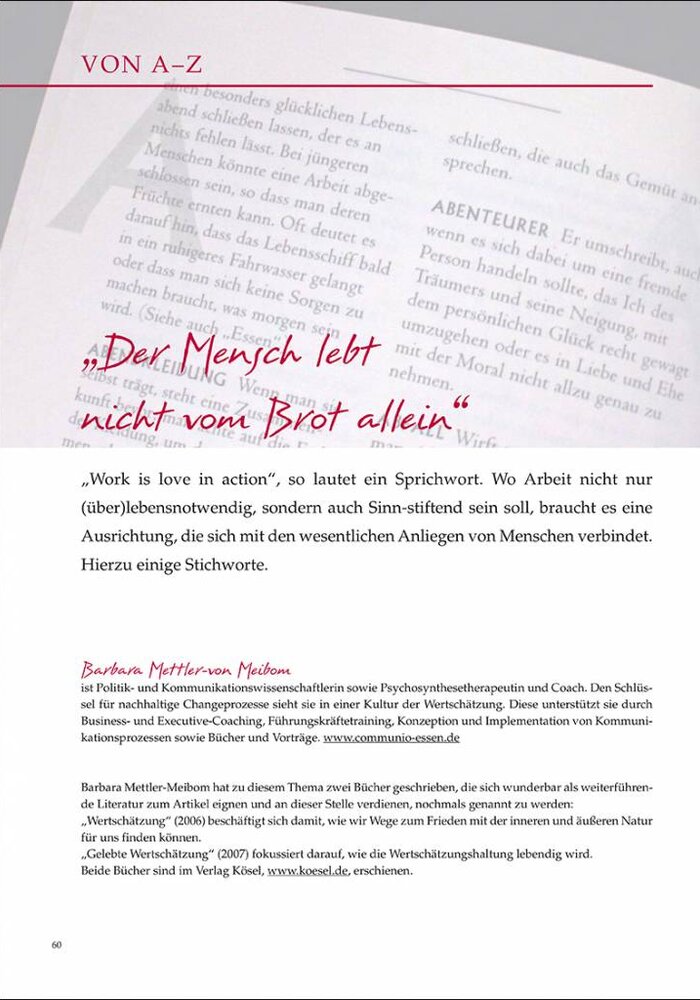 „Der Mensch lebt nicht vom Brot allein“