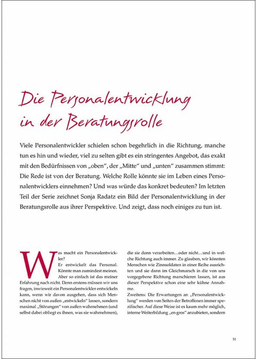 Die Personalentwicklung in der Beratungsrolle