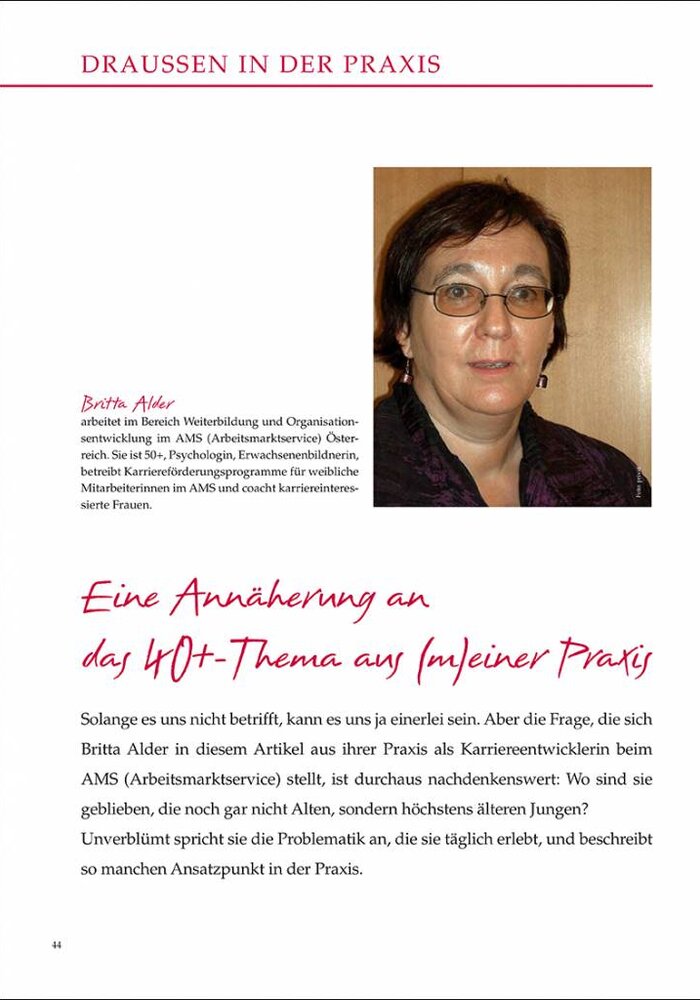 Eine Annäherung an das 40+-Thema aus (m)einer Praxis